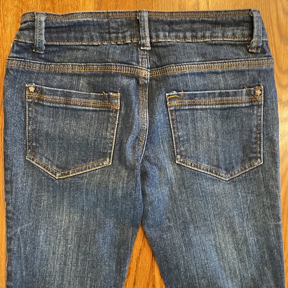 Womens Ghosts & Angels dark Wash low rise zippered pocket size 1 jean bootcut - Picture 8 of 9